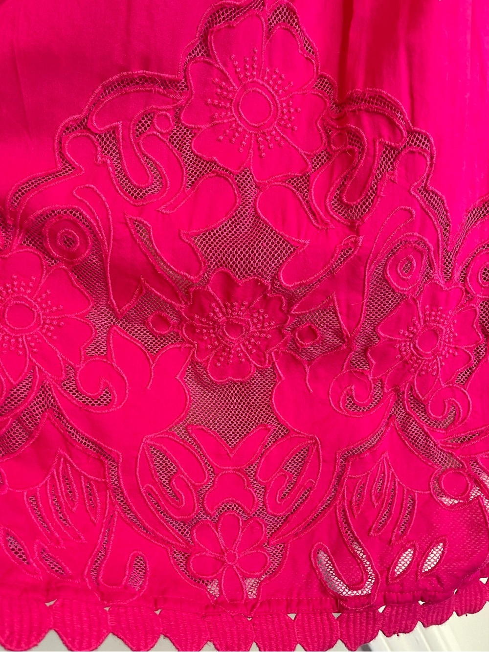 Anthropologie Moulinette Soeurs Rhododendron Dress Pink Embroidered Lace Size 8 - Picture 9 of 14